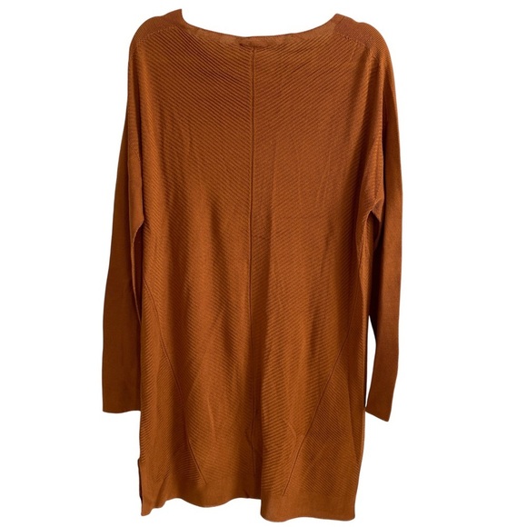 EILEEN FISHER Oversized Rust Orange Scoop Neck Sweater Dress Size S - Picture 3 of 12
